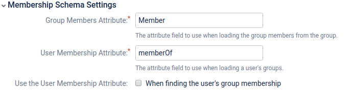 Configure LDAP User Directory:Membership Schema Settings
